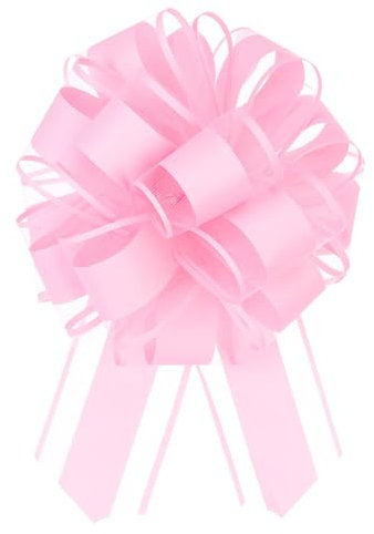 QUARKZMAN 5pz 15cm Fiocchi Regalo Tirante Grande in Organza Fiocco Confezioni Regalo Nastro per Cesti Auto Matrimonio Regali Fiocco di Natale, Rosa