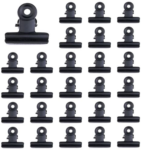 ZuiBestJia 60 Stück Kleine Bulldogge Büroklammern Schwarz 22mm, klammern Metall Papiergeld Binder clips für Bilder, Fotos, Home und Bürobedarf