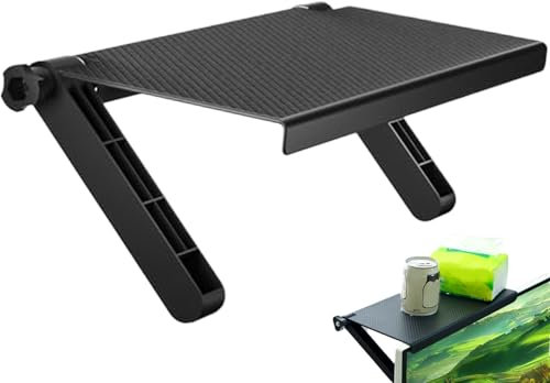 Étagère de télévision, étagère tv supérieure, support de montage de plateau de télévision réglable, étagère de télévision en panneau large pour le sang-câble, non-glissement sous plate-forme de télév