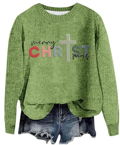 Weihnachts Tshirt Langarmshirt Damen Lustige Weihnachts Tshirt Christmas Sweater Ugly Weihnachtspullover Trinkspiel Ugly Christmas Sweater Baumwolle Langer Oversize Pullover Damen