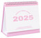 Calendrier de Bureau, Valable d'Octobre 2024 à Décembre 2025 Papier Épais Calendrier à Rabat 2025 avec Reliure à Double Spirale pour le Bureau à Domicile l'École (Rose)