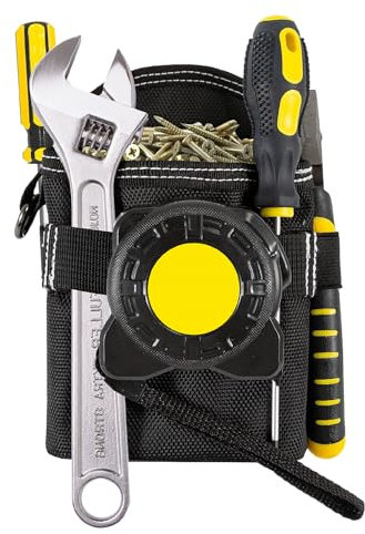Tool Pouch,Clip-On Tool Belt Bag,Screw Tool Pouch,Heavy Duty Professional Electrician Technician Waist Tool Pouch,For Tool Belts,Vests,Panels - Ideal Carpenter and Electrician Tool Pouch for Nails