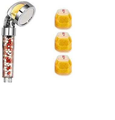 Pomme de douche ionique en perles minérales vitamine C parfum citron pour douche spa haute pression économie d'eau