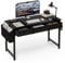 Grandder Small Computer Desk with 2 Fabric Drawers, 40 Inch Gaming Desk with Storage Bags and Drawers, Study Writing Table for Small Spaces, Black