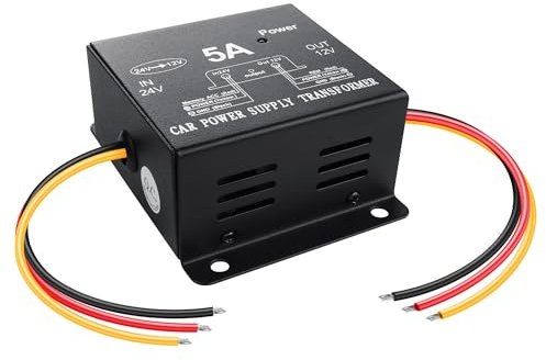 PNGKNYOCN Convertitore Buck da 24 V a 12 V, DC 24 V a 12 V 5 A 60 W, trasformatore Step Down per progetti elettronici automobilistici, camion e fai da te