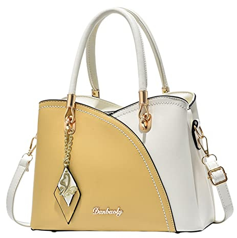 Generisch Damenhandtasche Große Kapazität Plaid Kontrastfarbe Mittleres Eine Schulter Umhängetasche Taschen Damen uziert (WH3, One Size)
