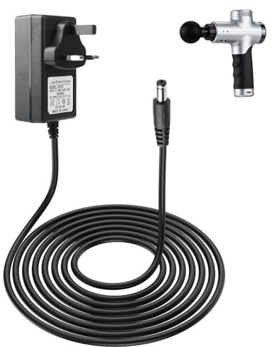 25.2V 1A Massage Gun Charger, DC 5.5 x 2.5mm Universal Electric Massagers Charging Cable Adapter100V~240V AC to DC Replacement Power Supply Cord with LED Indicator, 50/60HZ, 1m Cable