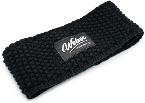 Weber #Werkeholics Stirnband Schwarz – Unisex Sport Stirnband für Freizeit, Training & Alltag – Bequem & Vielseitig
