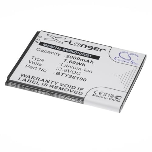 vhbw Akku kompatibel mit Elson Mobistel Cynus T8 Handy Smartphone Telefon (2000 mAh, 3,8 V, Li-Ion)