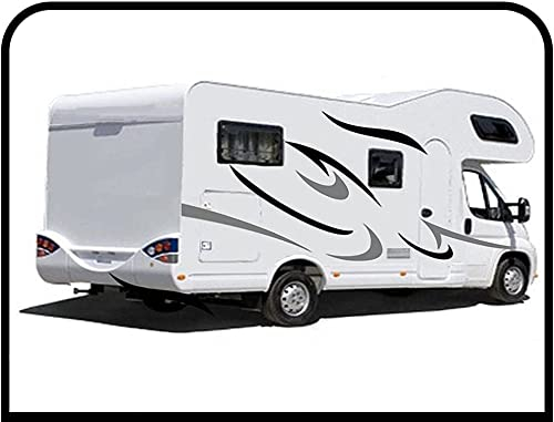 Wohnmobil Wohnwagen Grafik Dekoration Aufkleber Camper Sticker Vinyl Wohnmobil Grafiken Streifen Set RV Camper Van Caravan Reisemobil - Grafik 02 (WIE AUF DEM Bild Gezeigt)