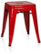 hjh OFFICE 645001 Metall Hocker VANTAGGIO Rot Sitzhocker im Industry-Design, stapelbar, niedrig