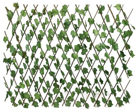 Gardenwize - Solar Powered 100 LED Realistic Artificial Ivy Faux Green Leaf Trellis, Extendable 200 x 80cm (SWGSL222)