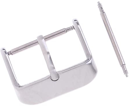 Baoblaze Silber poliert Schultern Schließe Zunge Schnalle Armbanduhr Band Zubehör, Silber 24mm