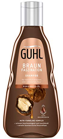 Guhl Braun Faszination Shampoo Leuchtendes Haar - Farbschutz und Glanz für natürliches oder coloriertes Braun, 250 ml