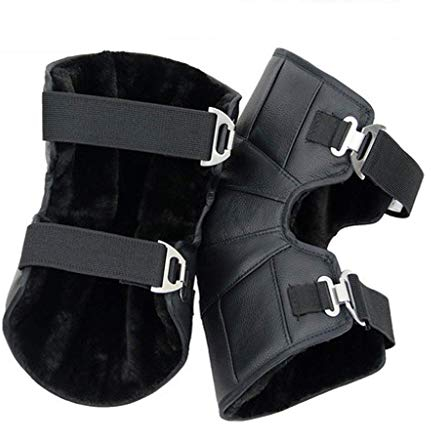 JMTLLHX Knieschoner, Warme Knieschoner, Männliche Und Weibliche Knieschoner Aus Leder Mit Kurzem Absatz Und Winddichtem Knieschoner (Size : 34×32cm)