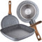 Pack 2 sartenes con asador en aluminio forjado aptas para induccion de la colección Daimiel