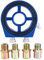 Aramox Ölfilter Sandwichplatte, blauer Aluminium Universal Ölfilter Temperaturkühler Anzeige Sandwichplatte Adapter
