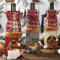 Christmas Wine Bottle Cover 3Pcs Grid Pattern Linen Wine Bottle Cover Red Wine Champagne Bottle Bag Christmas Decoration Drawstring Style Holiday Home Christmas Decorations