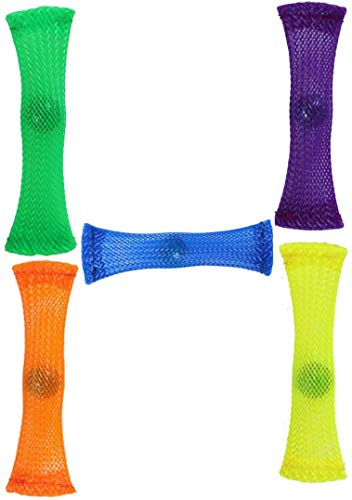 AVASAGS 5pcs Fidget Toys Braided Mesh Tube,Stress abbauen Spielzeug, Fidget mit Marble Stress Angst Relief Toy for Kid Adult Hilft bei Autismus Sensory Toys (5 Farbe)
