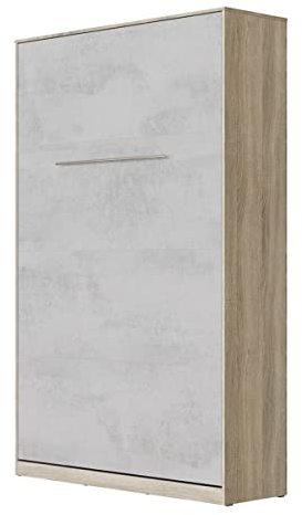 SMARTBett Schrankbett Standard 90x200 120x200 140x200 160x200 Bettschrank Wandbett Eiche Sonoma/Beton 120 Vertikal