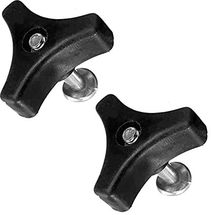 2PCS Lawn Mower Screw Nut Triple Angle Handle Knob Nut Bolt Replacement Parts Black