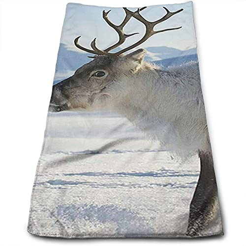 DLJIYZX Handtücher Snowy Rentier Gesichtstuch Weiche Waschlappen Hochsaugfähige Badetücher 30X70CM