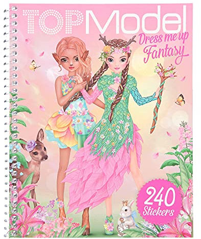 Depesche 11664 TOPModel - Dress me up Fantasy, Mal- und Stickerbuch mit 24 magischen Motiven zum Ausmalen und Bekleben, inkl. 240 Stickern, ca. 20 x 16 x 1 cm