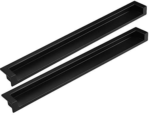 Maniglie per Porte, Maniglia per Porta Scorrevole con Vite A Scomparsa, Porta A Scomparsa Nascosta/Anta A Scomparsa per Porta Scorrevole/Maniglia per Mobili da Cucina-Black||288mm