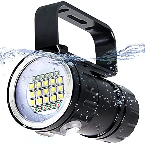 Linterna de buceo 18000LM IPX8 impermeable antorcha buceo linterna LED para instructores de buceo, buceadores, 100 m submarino buceo