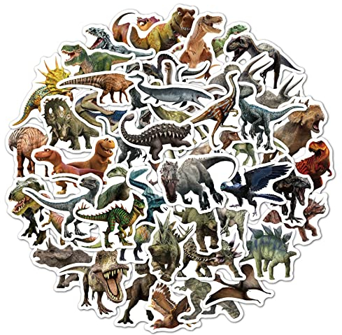 50 Stücke Dinosaurier Aufkleber Wissenschaftlich Tier Tiere Aufkleber für Auto, Skateboard,Koffer,Motorräder,Fahrräder,Boote,Laptop,Gepäck Zoo Dinosaurier Aufkleber Wissenschaft Graffiti Aufkleber