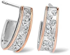 Clogau Cariad Sparkle Half Hoop Drop Earrings Standard