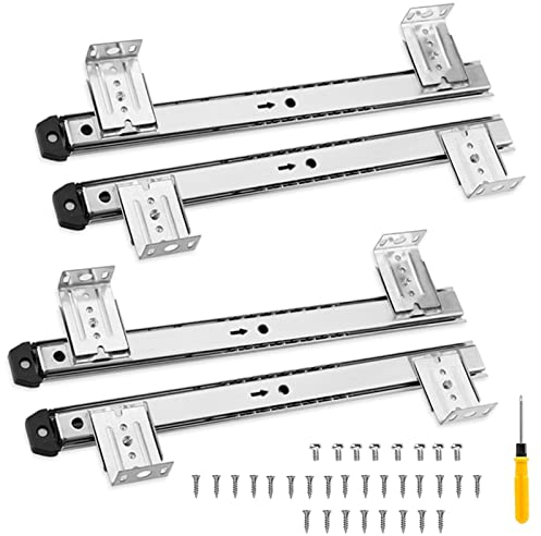 2 Paar Tastaturauszug Schienen - Schubladenschienen Schubladenauszüge - Teleskopschiene Kugelführung Für Tastaturhalterungen Oder Schubladen Unter Dem Schreibtisch, Sanftes-Auszug ( Color : Silver , S