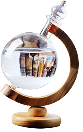Crystal Wettervorhersage,Globusförmige Wetterstation Wettervorhersage Globus Wetterglas Barometer Innovative decorative Desktop-Wettervorhersage für Zuhause und Büro,Tischdekoration Handwerk