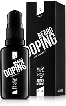 Angry Beards Grow Oil Bartwuchsmittel - Serum, Fördert Bartwachstum | Enthält natürliche Öle, Vitamine & Mineralien, Wärmende Wirkung | Spezielle Airless Pumpflasche | Männer Kosmetik, 30 ml