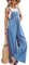 SotRong Salopette da donna UK a gamba larga tuta con tasca vestibilità ampia tute estive boho pagliaccetto senza maniche con spalline, Azzurro, S