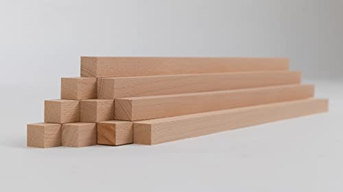 10er-Set Holzleiste - Buche gehobelt - 40/40/500 mm