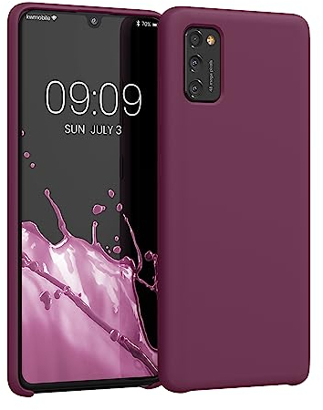 kwmobile Hülle kompatibel mit Samsung Galaxy A41 Hülle - Silikon Handy Case - Handyhülle weiche Oberfläche - kabelloses Laden - Bordeaux Violett