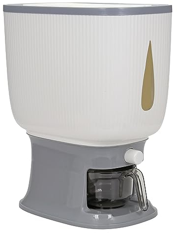 Taylor & Brown Rice Dispenser 10kg, Rice Storage Container Large Sealed Grain Container with Lid Measuring Cylinde Moisture Proof Cereal Dispenser