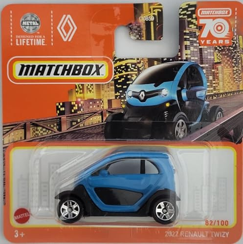 2023 Matchbox 2022 Renault Twizy Blue 82/100 (Kurze Karte) HLC61