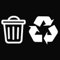 Pack of 4 Bin and Recycle Decals Waterproof Bin Decoration 2 of Each Design - Wheelie Bin Stickers - Kitchen Wall Art - Office Pub Cafe Recycling Labels (White, Medium)