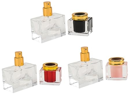DOITOOL 3 Piezas botella de vidrio con botella de aceite esencial de vidrio botella de viaje de bolsillo cristal perfume botella atomizadora de vidrio botella de spray Acrílico