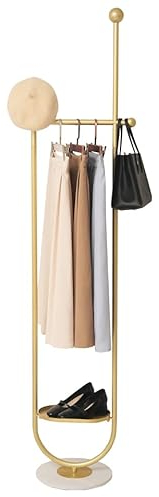Cre Cra Kleiderständer aus Metall,U-förmig Kleiderständer Marmor,Garderobenständer Für Schlafzimmer,multifunktional Kleiderstange,Modern Garderobenstander kleiderstand golden,Kleiderständer stabil