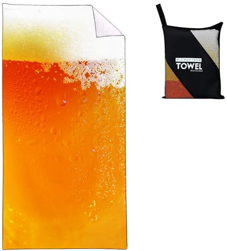 Zomer Strandtuch groß 90x180 cm Bier Towel Mikrofaser Badetuch Schnelltrocknend für Damen Herren Schwimmen Reise Urlaub Sauna Yoga