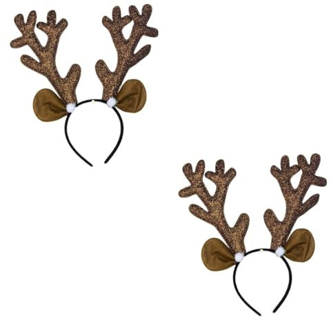 FOMIYES 4 Stück Stirnband Rentier Haarreifen Tragbares Haarband Hirsch Kopfschmuck Kompaktes Haarband Rentiergeweih Für Kinder Wiederverwendbares Haarband Weihnachtskopf Boppers Plastik