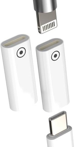 Pencil 1st Generation Charger Connector for Apple (2 Pack) Lightning Adapter Female to USB C for iPhone MFI Certified Type C Cable for iPad Pro Pen Pencil Replacement Charging