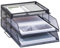 ZESLIV Schreibtisch Organizer mit Aktenhalter, 2-stufiger Briefablage mit Schublade und Obere Box, Mesh Schreibtisch Akten Organizer mit Zeitschriftenhalter für büro organizer, Schwarz
