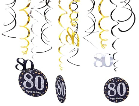 12 Stücke 80 Geburtstag Deko,Geschenke Tischdeko 80. Geburtstag Junge Dekoration,Geburtstagsdeko für Mädchen Jubiläum Oder Partydeko,Coole Geburtstagsgeschenk für Geburtstagsbanner Deko (80th)