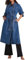 Suncadmious Trench Lungo in Denim Doppiopetto Casual da Donna Trench con Giacca di Jeans con Cappotto spolverino con Cintura (Blu,S)