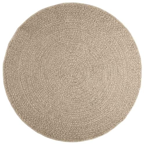 vidaXL Teppich, Teppich Rund Jute-Optik Indoor Outdoor, Teppichmatte UV-beständig für Terrasse Balkon Garten Wohnzimmer, Küchenteppich Bodenmatte, Beige Ø 160cm