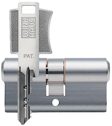 WINKHAUS keyTec VSX Doppelzylinder | Länge (mm): 40-45 | Schließ-Zylinder mit Pickingschutz & Anbohrschutz | Not- und Gefahrenfunktion | Patentschutz | 5 Schlüssel & Sicherungskarte | Einzelschließung